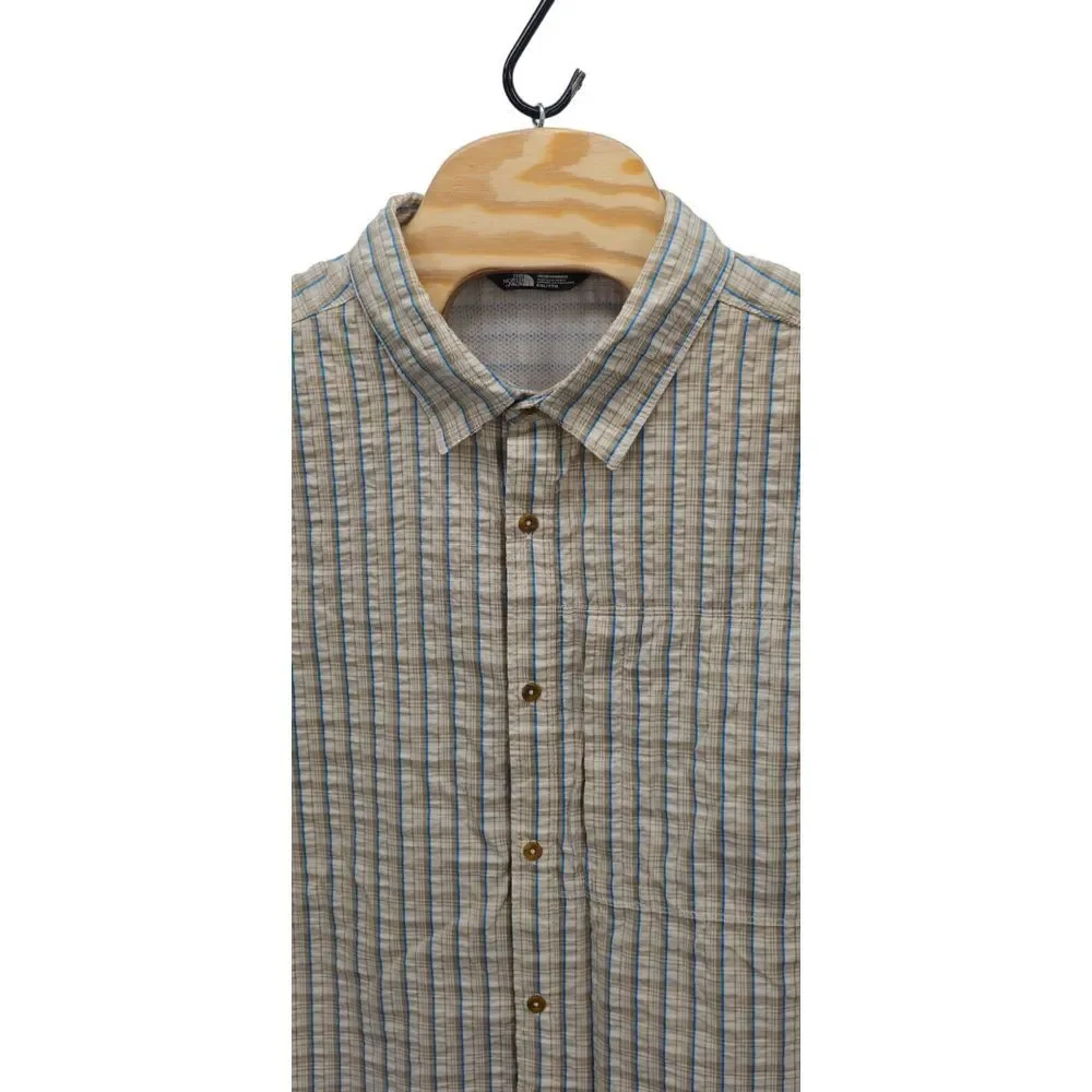 The North Face Seersucker Shirt Mens 2XL‎ Plaid Button-Up Hiking Lightweight TNF